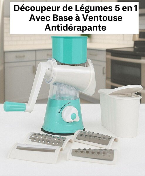 Découpe-légumes 5 en 1 Base Ventouse