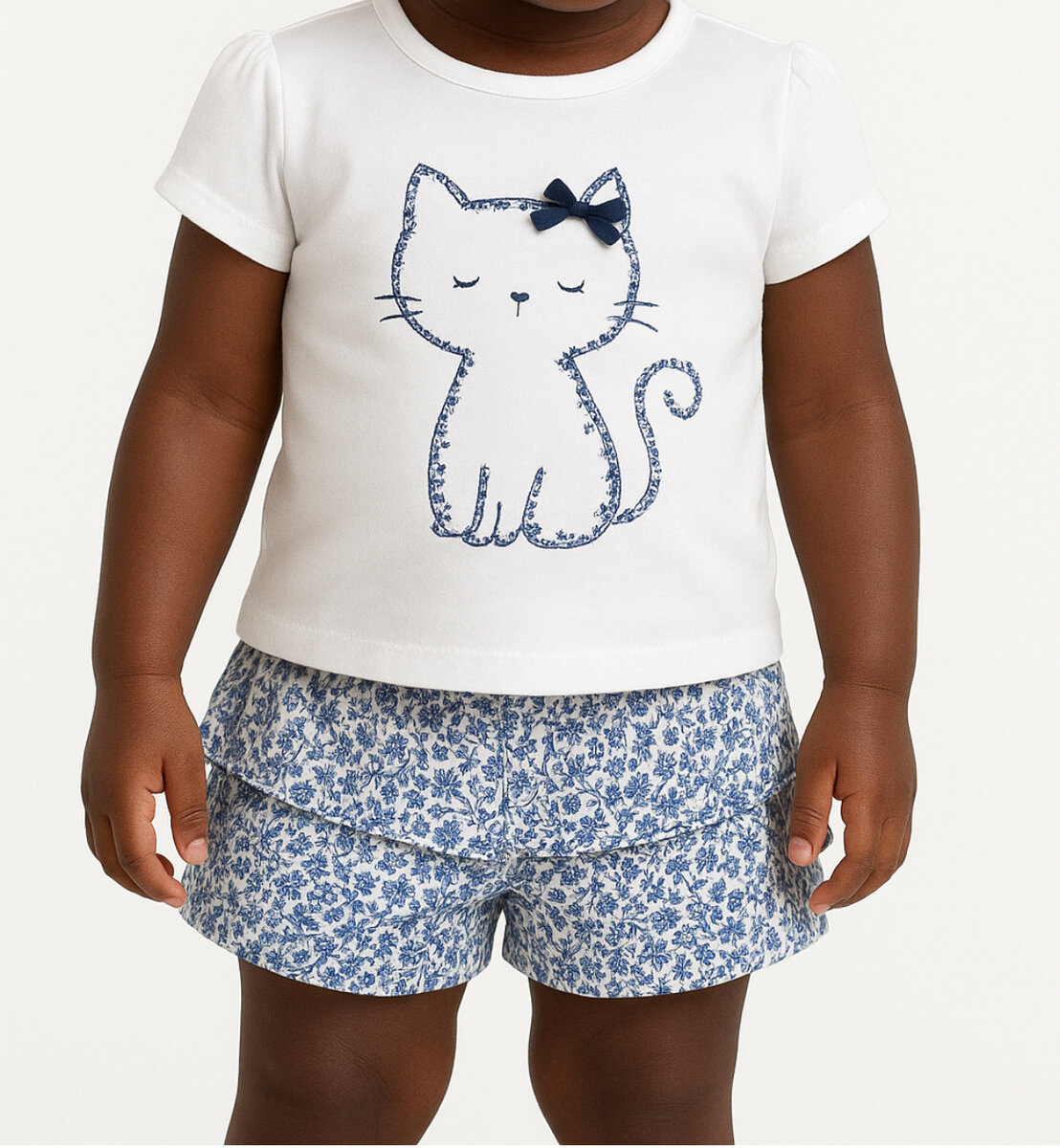 Ensemble Bébé Chat Fleur