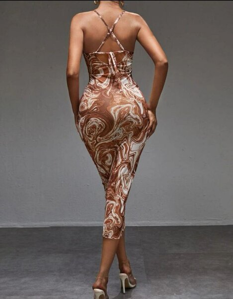 Robe moulante marbrée