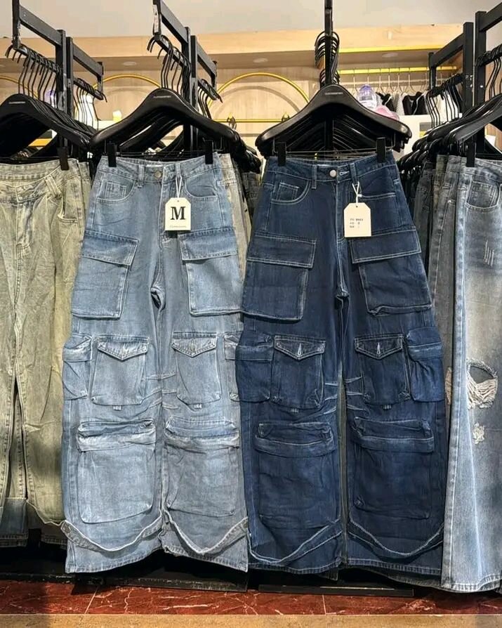 Jeans cargo ample pour hommes