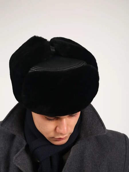 Мужская шапка ушанка модели “Пилот” 