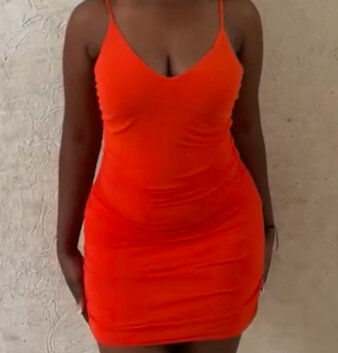 Robe moulante sexy orange