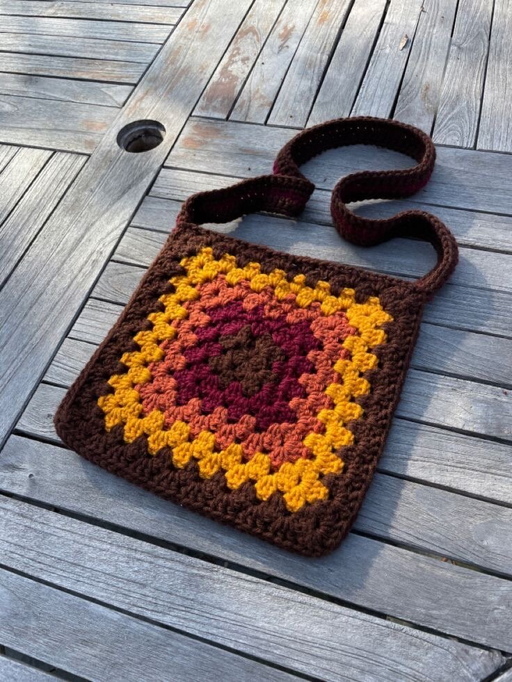 Sac crochet multicolore unique