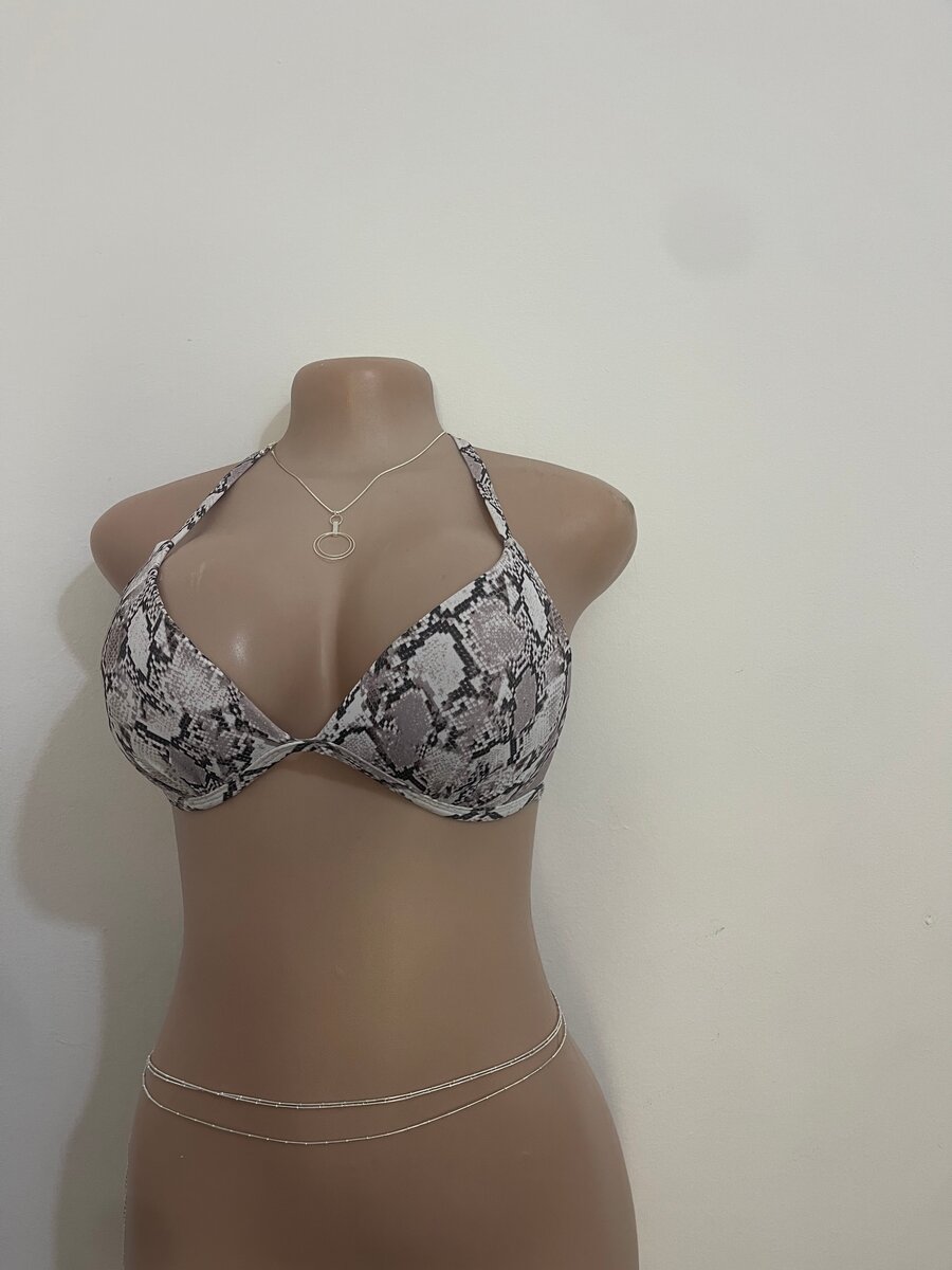 Snake Print Bikini Top