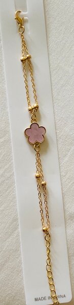 Bracelet chaîne dorée fleur