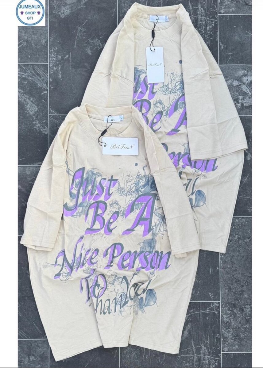 Robe T-shirt à Motifs Unisexe