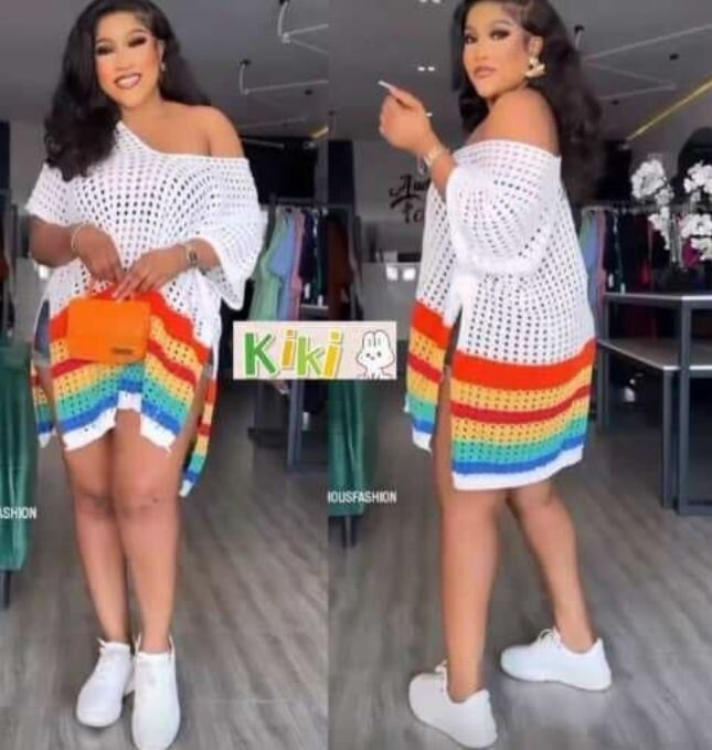 Robe en crochet colorée