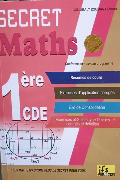 Livre "Secret Maths" 1ère CDE