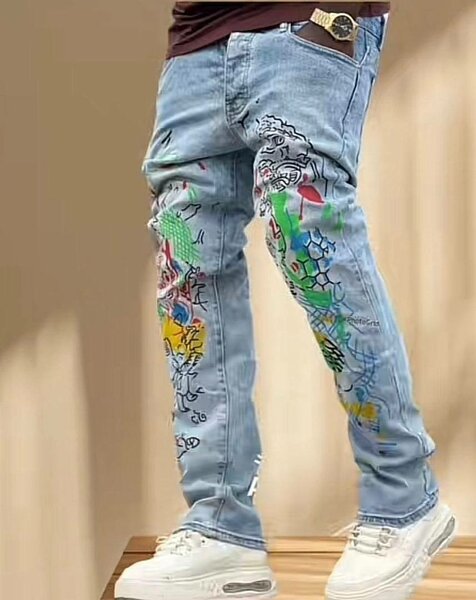 Jean homme graffiti style unique