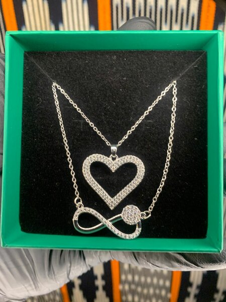 Double Heart Infinity Necklace