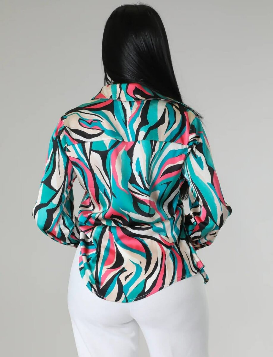 Chemisier en satin coloré