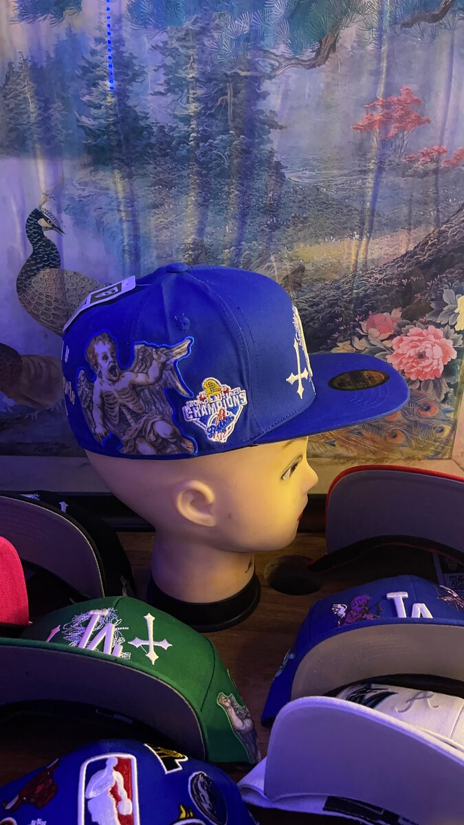 Casquette bleue personnalisée