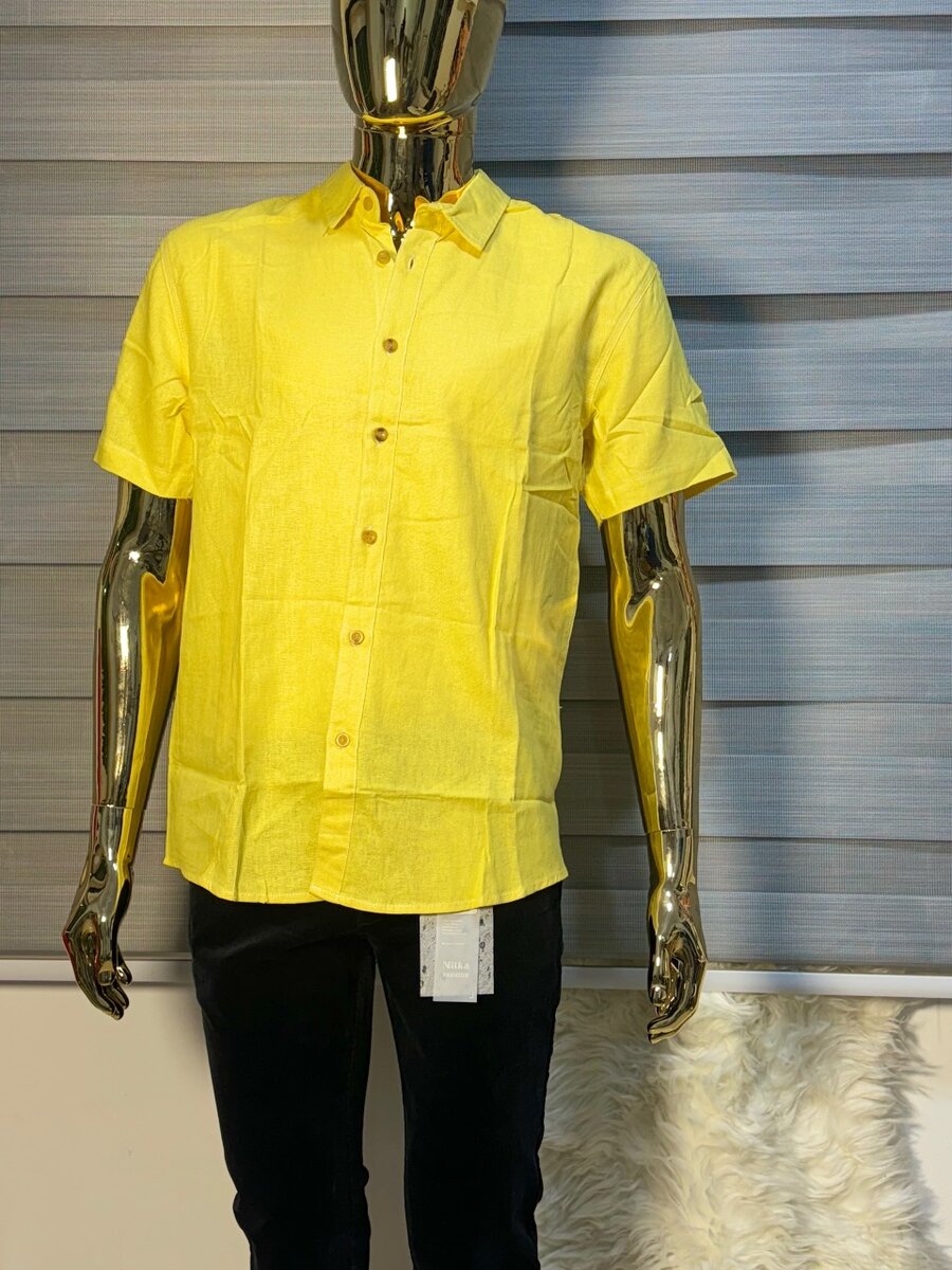 Mens Fashion Linen Tailored Shirt