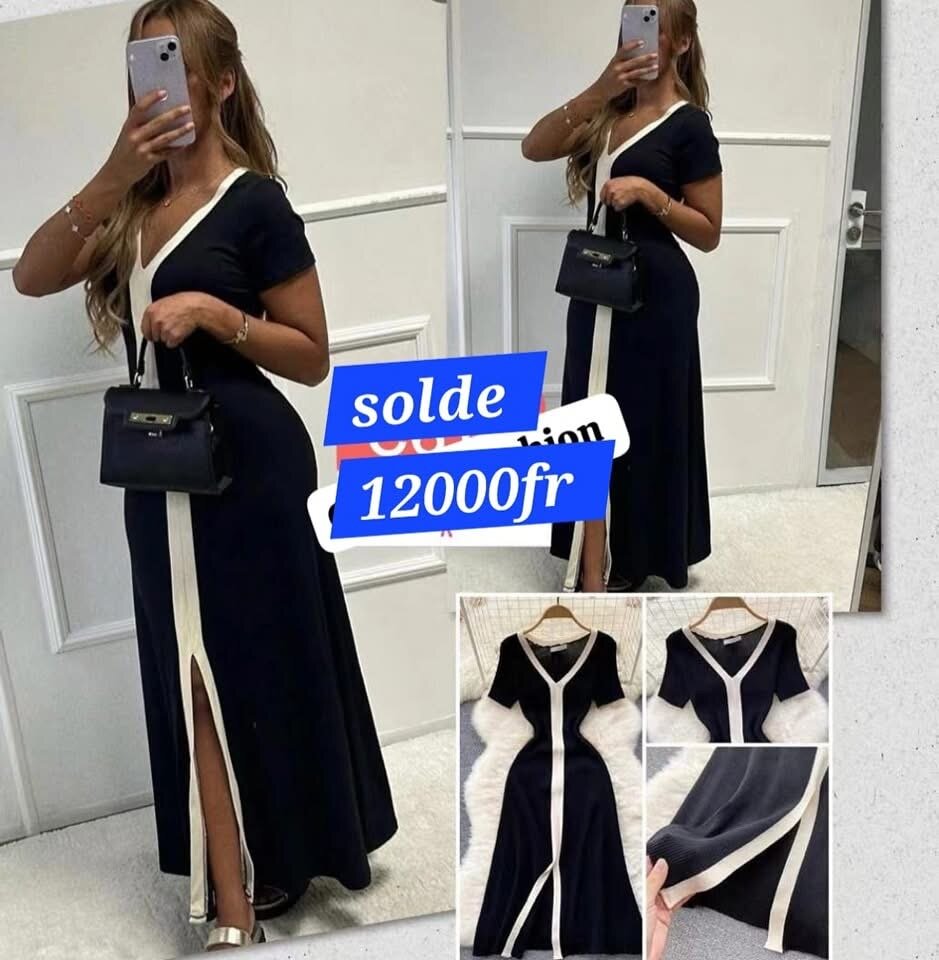 Robe élégante noire et blanche