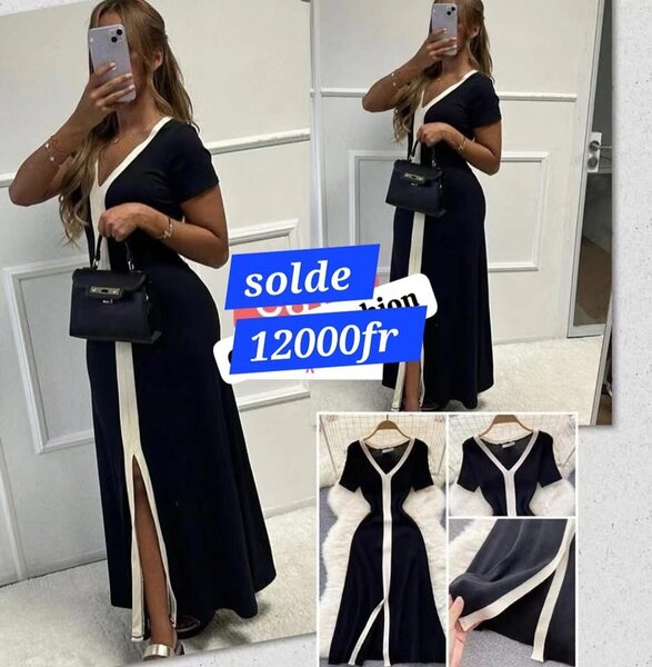 Robe élégante noire et blanche