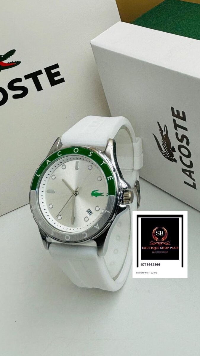 Montre Lacoste  bracelet  100% en gomme avec sa boîte