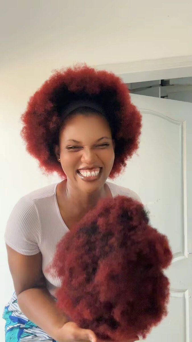 Perruque Afro Bouclée Rouge