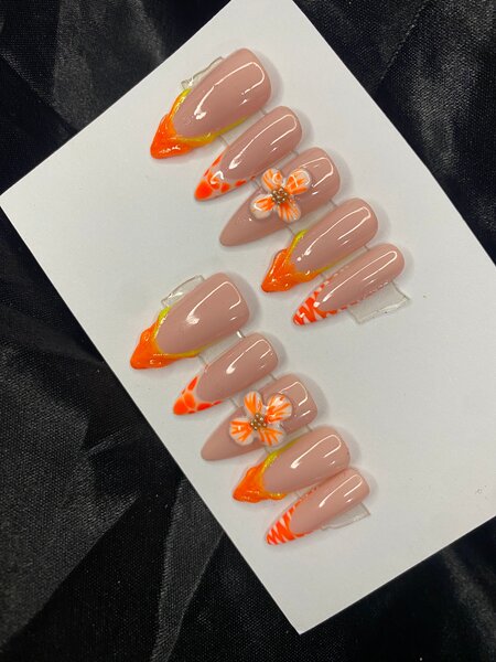 Press on nails orange