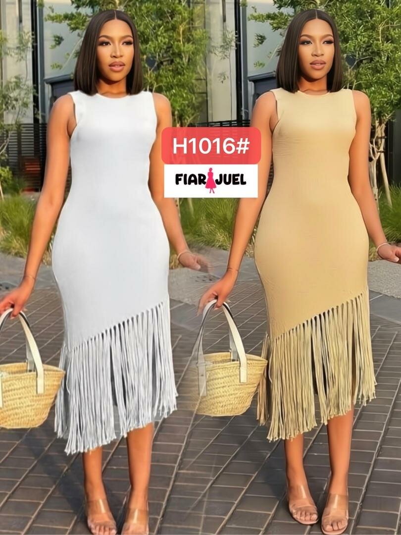 Robe frangée élégante femme