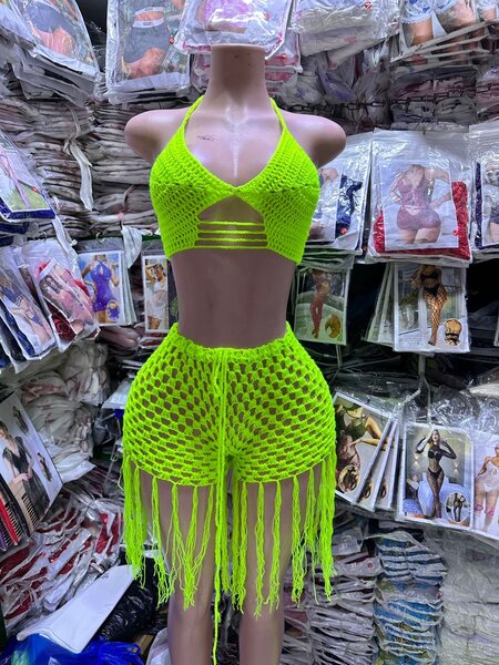 Set de plage crochet fluo