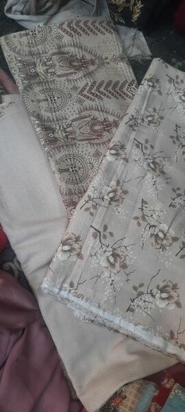 Khaddar 3 piece with zari shawl