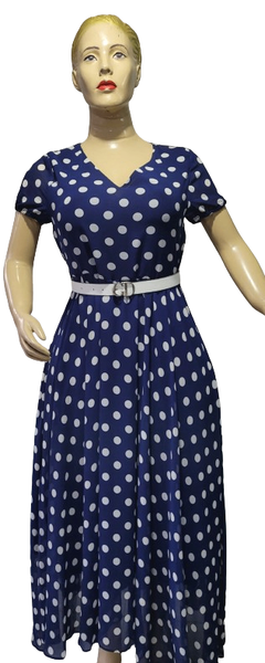 Robe Longue Vintage Pois Femme
