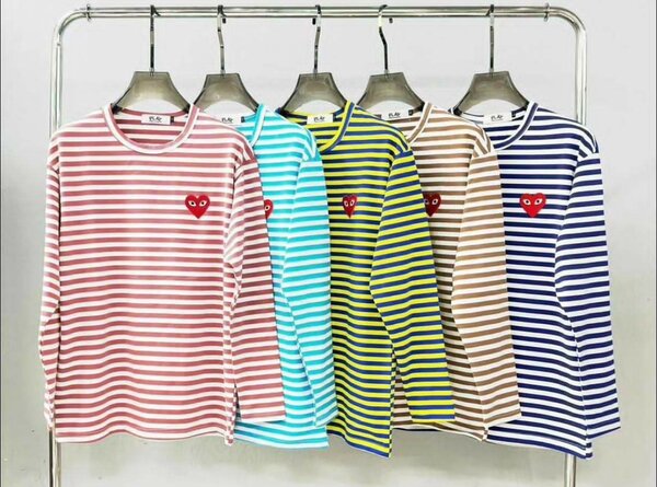 T-shirts rayés coeur tendance