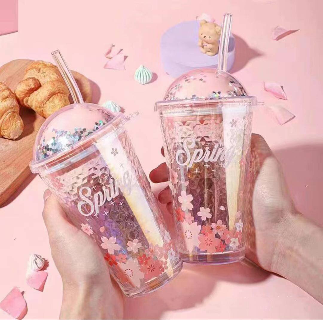 Girlies glass water cup