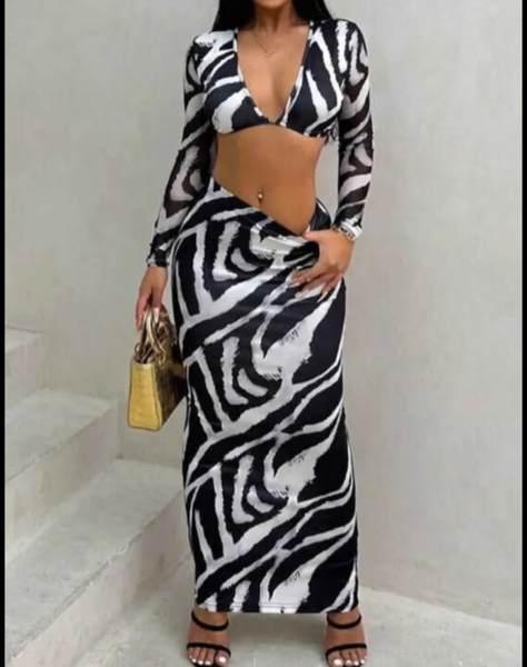 Robe Longue Imprimé Zèbre