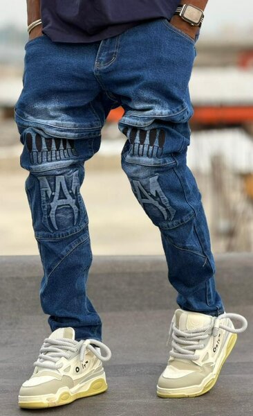 Jean Homme Streetwear Brodé