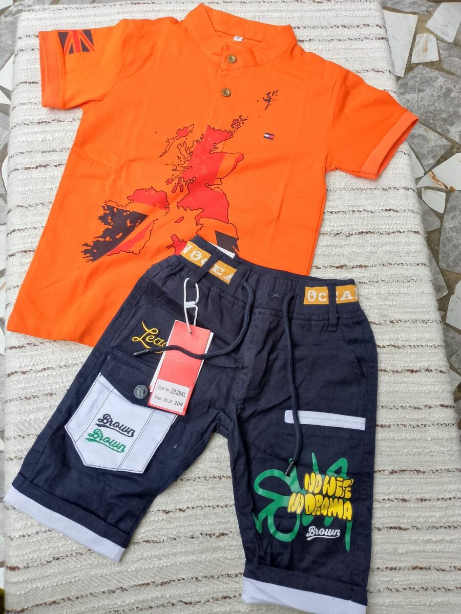 Tenue garçon polo orange