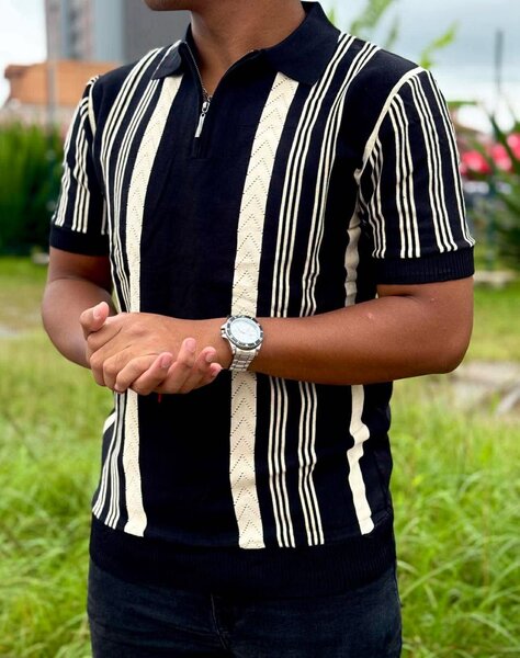 Polo rétro à rayures