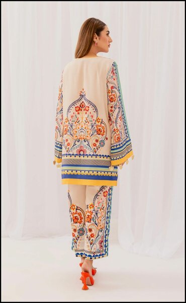 Woman's Stylish Stitched 2 Pcs Digital Printed Shirt with Pl
