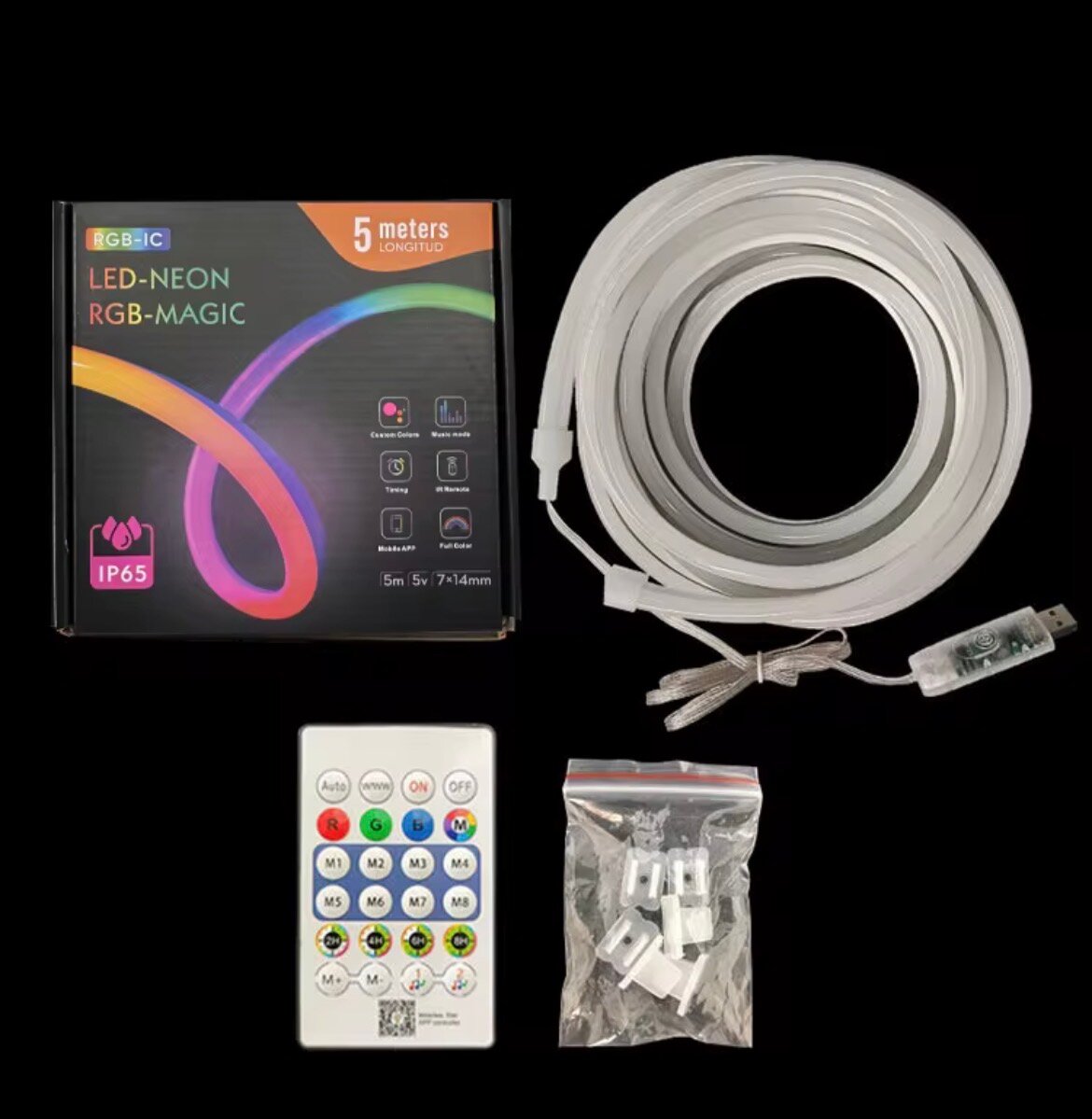 Lumière LED néon RGB 5 mètres