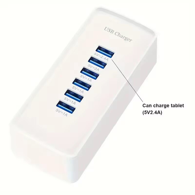 Chargeur USB 6 Ports Rapide pour Téléphone et Tablette