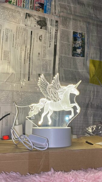 Lampe 3D Licorne Magique