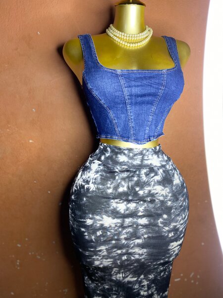 Ensemble top en jean et jupe