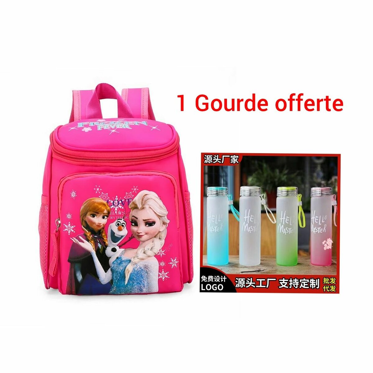 Sac à dos enfant avec gourde