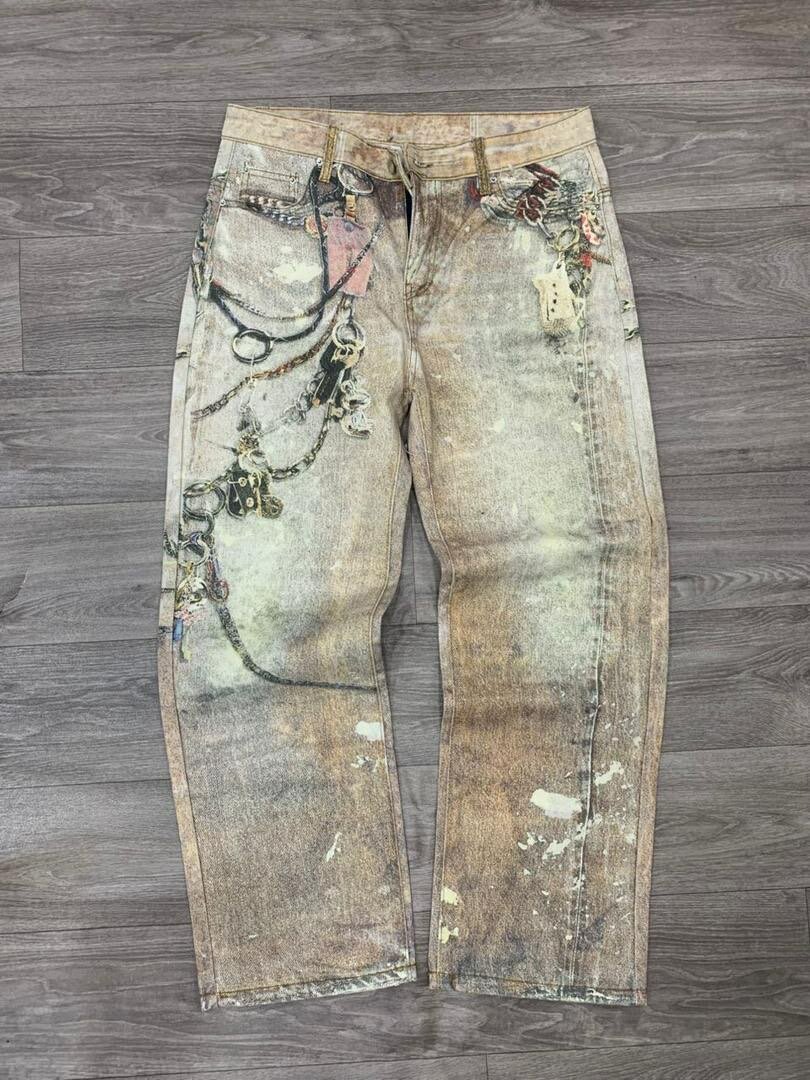 Jeans tendance imprimés modernes