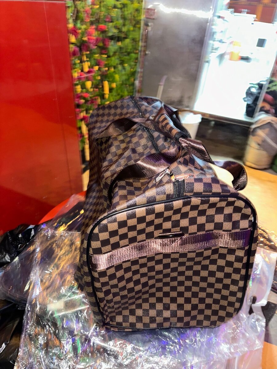 Stylish Checkered Travel Duffel