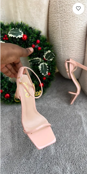 Sante Beige Ankle Strap Block Heels