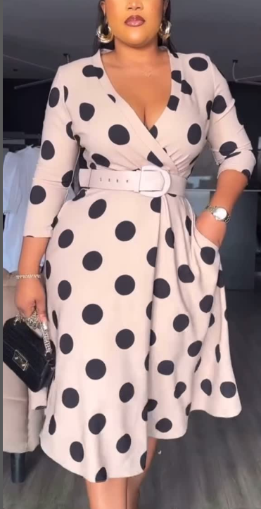 Polkadot belted dress