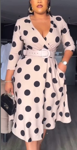 Polkadot belted dress
