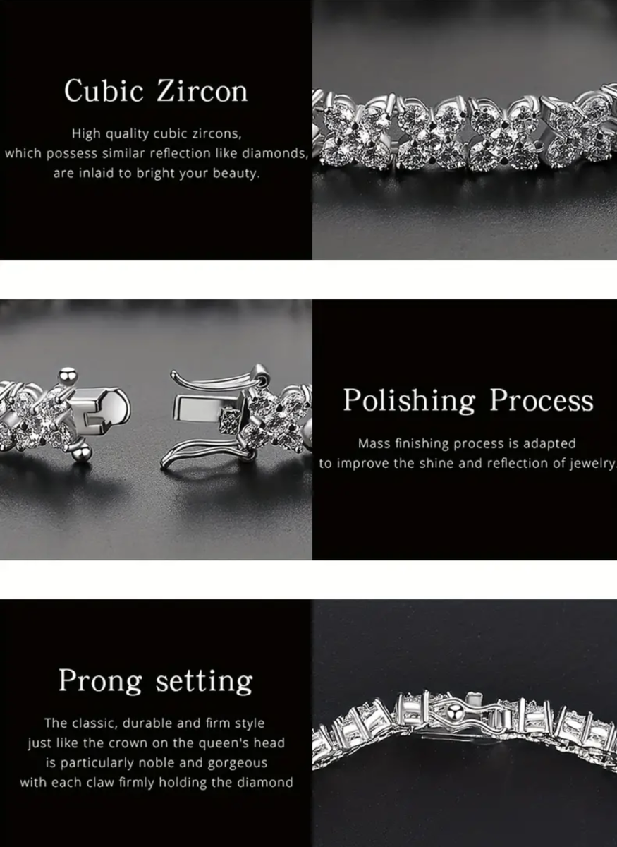 Full Shiny zirconia Inlaid Bracelet Elegant Luxury Style