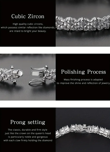 Full Shiny zirconia Inlaid Bracelet Elegant Luxury Style