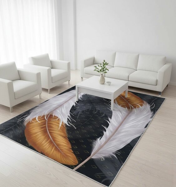 Tapis moderne à plumes