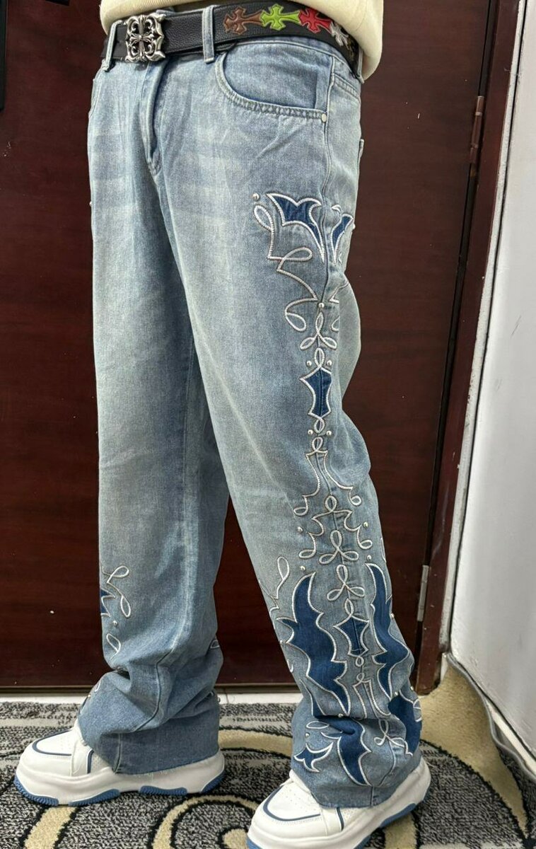 Jeans style rétro floral