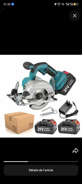 Scie circulaire sans fil 21V