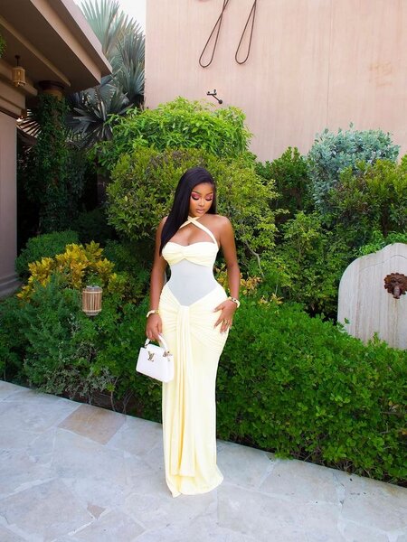 Robe Élegante Jaune Été