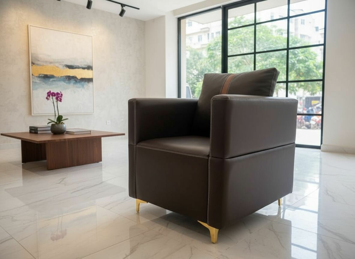 Fauteuil Similicuir marron